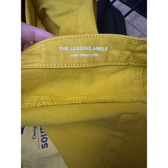 NWT AG Adriano Goldschmied Legging Ankle Super Skinny Pants Yellow Size 27 - Picture 2 of 4